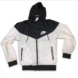 Black and White Nike Athletic Windbreaker